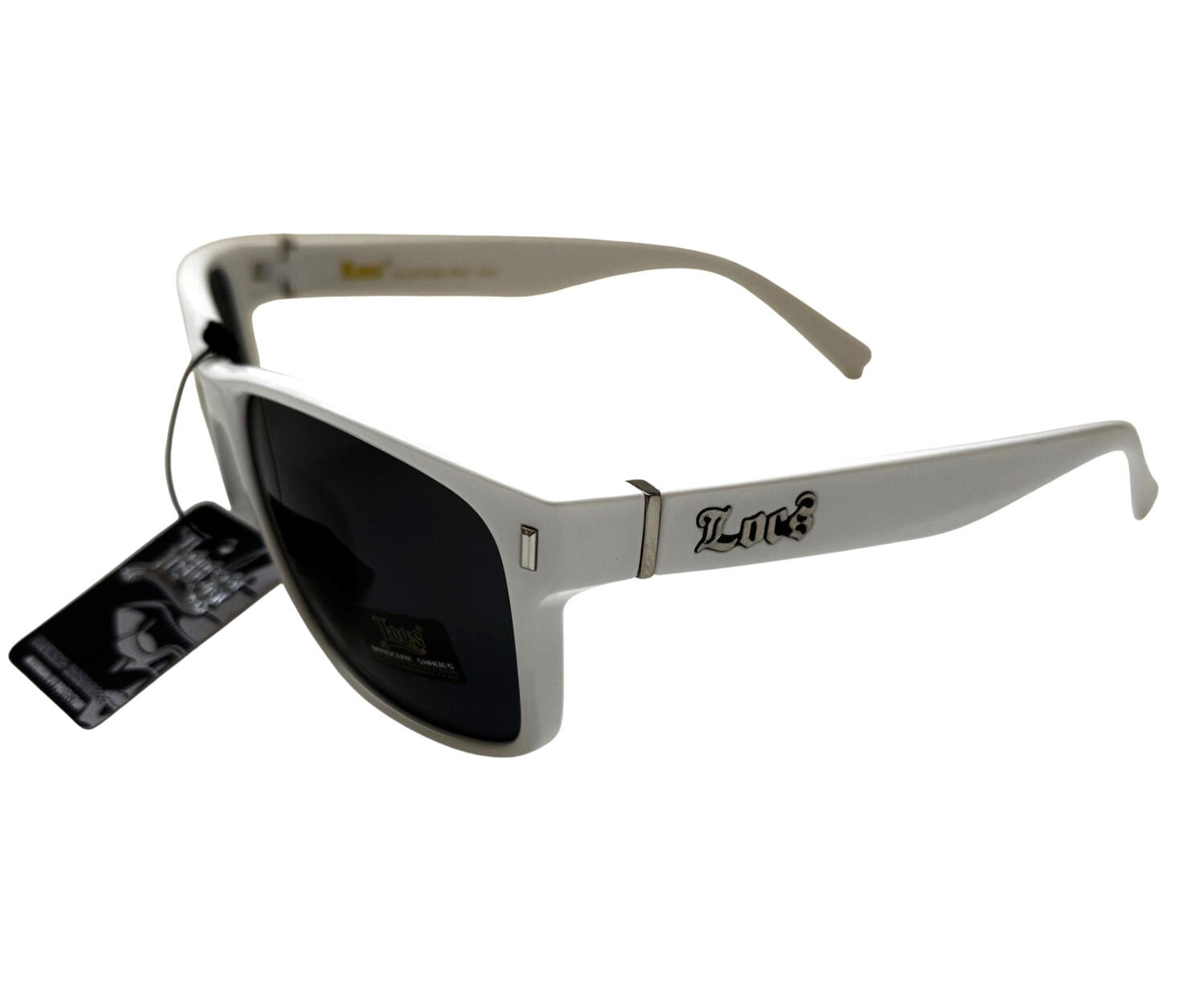 Lunettes de soleil Locs avec monture blanche et verres sombres style West Coast